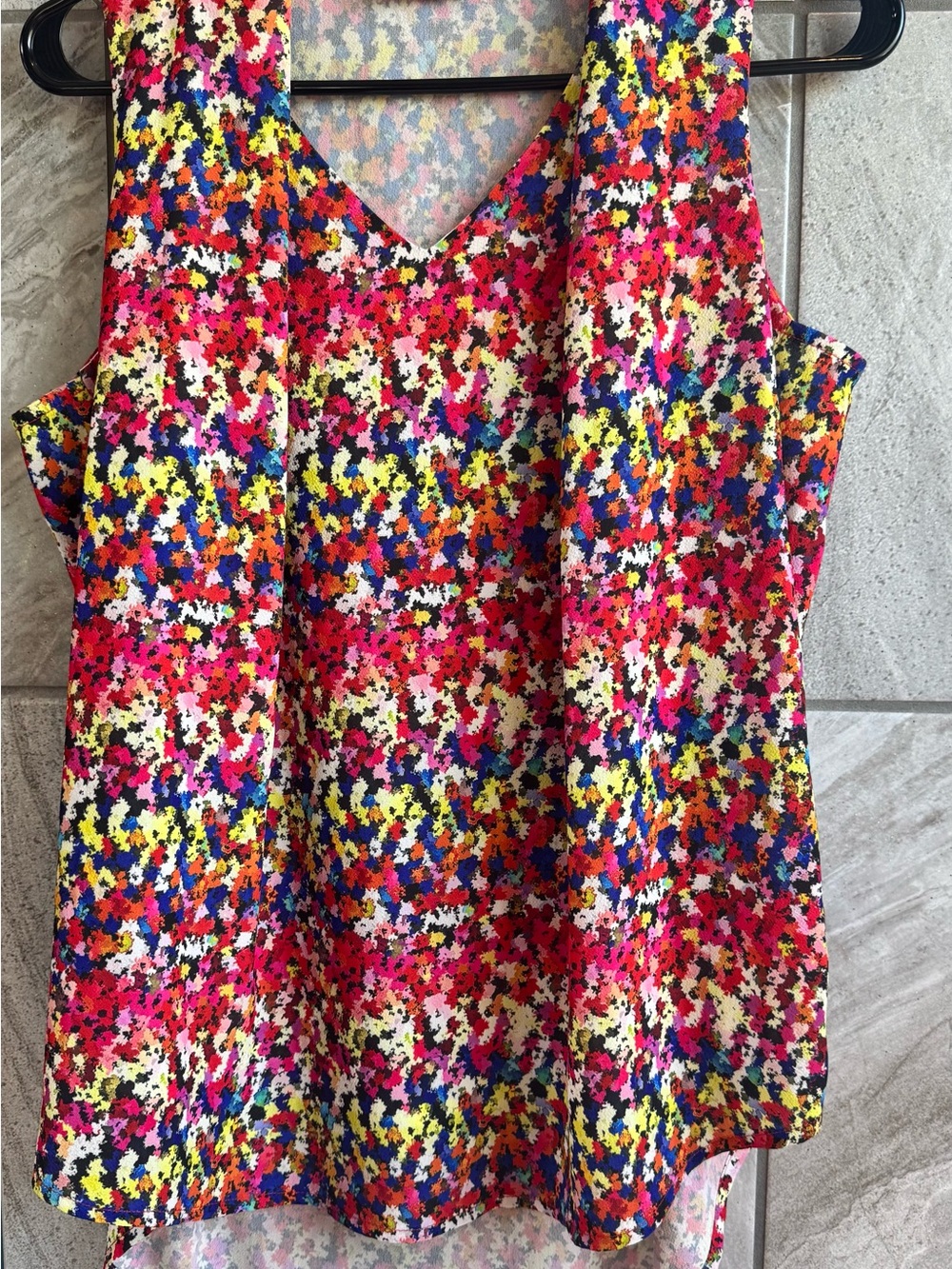 V-Neck Multicolor Floral Tank Top